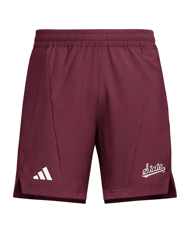 Adidas Men's Maroon Mississippi State Bulldogs Program Woven Training Shorts
