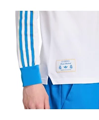 Adidas Men's White Real Madrid Terrace Icons Long Sleeve Polo Shirt