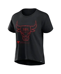 Fanatics Women's Black Chicago Bulls Hand Check T-Shirt