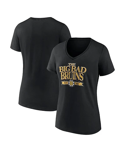 Fanatics Women's Black Boston Bruins Centennial Banner T-Shirt