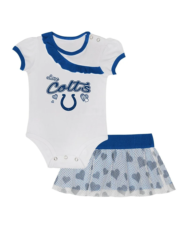 Outerstuff Baby Boys and Girls Indianapolis Colts Love My Team Bodysuit Skirt Set