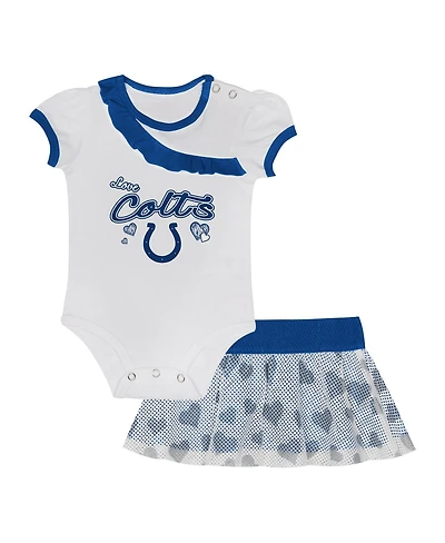 Outerstuff Baby Boys and Girls Indianapolis Colts Love My Team Bodysuit Skirt Set