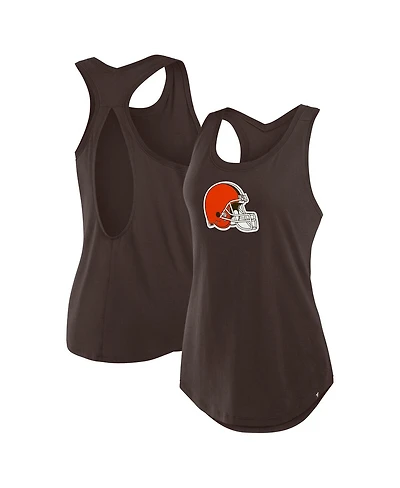 Fanatics Women's Brown Cleveland Browns Iron Fan Tank Top