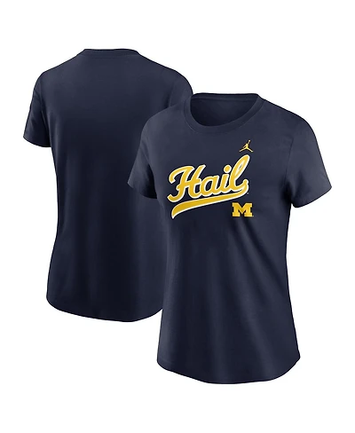 Jordan Women's Navy Michigan Wolverines Local Script T-Shirt