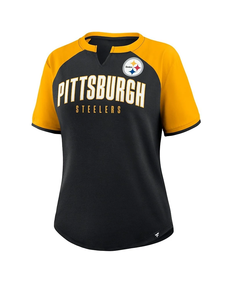 Fanatics Women's Black/Gold Pittsburgh Steelers Height Advantage T-Shirt