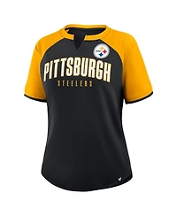 Fanatics Women's Black/Gold Pittsburgh Steelers Height Advantage T-Shirt