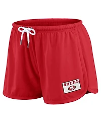 Wear by Erin Andrews Women's 2-Piece Scarlet San Francisco 49ers Heavy Rugby Jersey Long Sleeve T-Shirt and Shorts Lounge Set