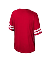 Colosseum Women's Red Wisconsin Badgers Treasure Oversized Sequin T-Shirt