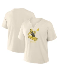 Fanatics Women's Cream Pittsburgh Steelers Trick Play Slub Boxy T-Shirt