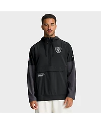 Nike Men's Black Las Vegas Raiders Sideline Anorak Half-Zip Hoodie Jacket