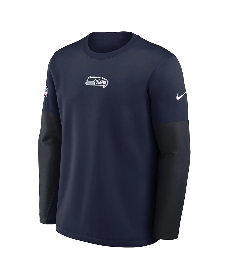 Nike Men's College Navy Seattle Seahawks Sideline Scripted to Win Performance Long Sleeve T-Shirt