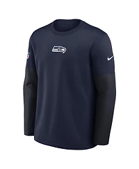 Nike Men's College Navy Seattle Seahawks Sideline Scripted to Win Performance Long Sleeve T-Shirt