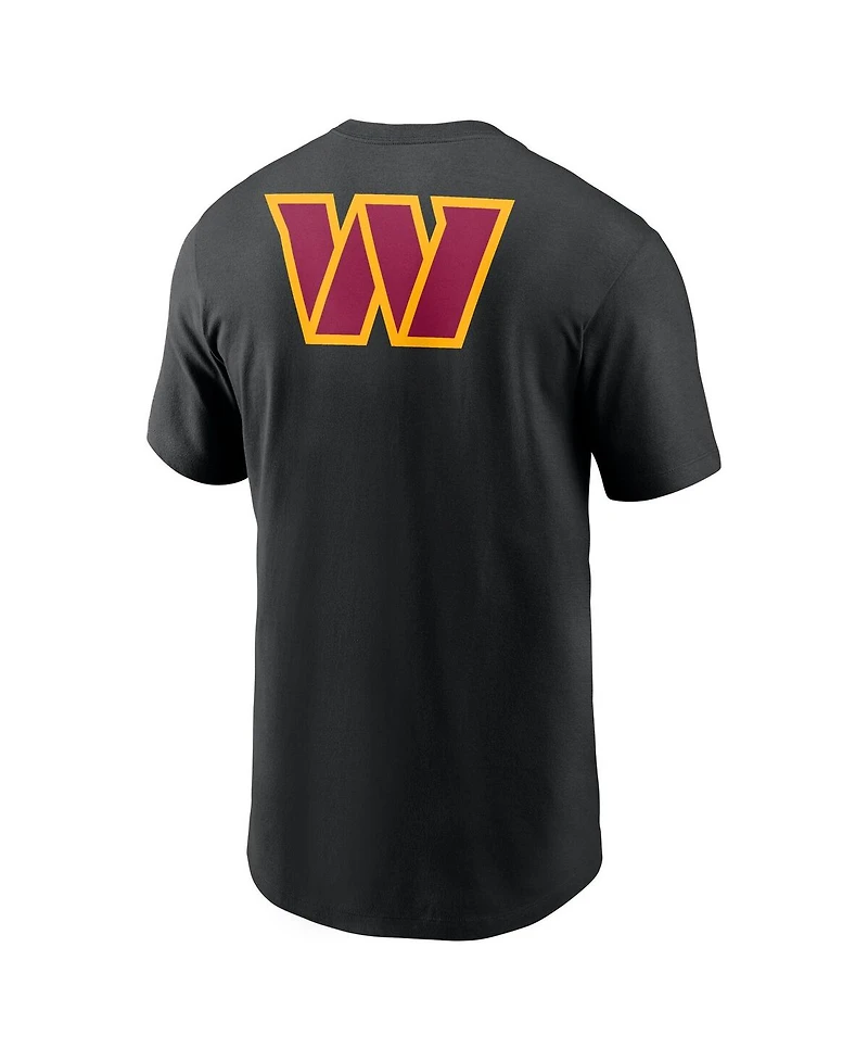Nike Men's Black Washington Commanders Rewind Front and Back Hit Essential T-Shirt