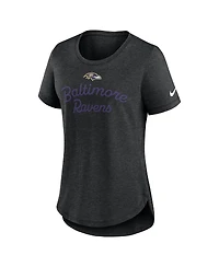 Nike Women's Black Baltimore Ravens Script Tri-Blend T-Shirt