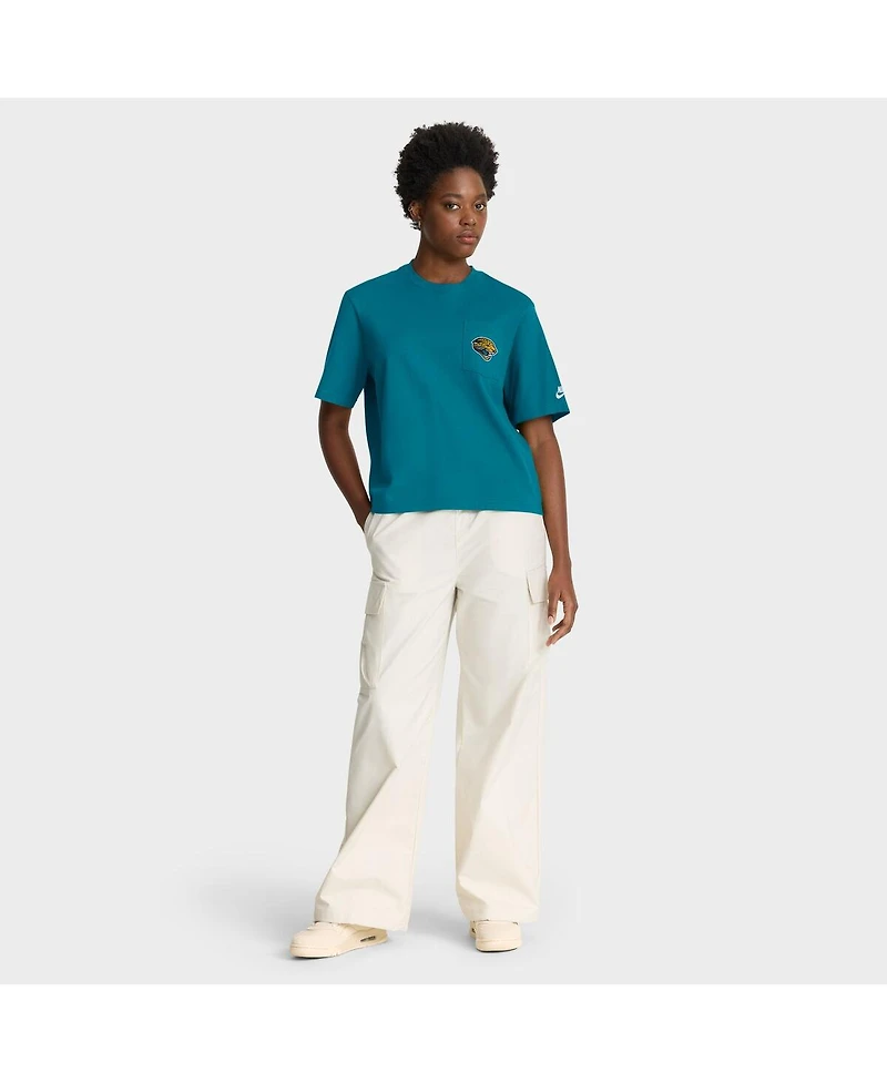 Nike Women's Teal Jacksonville Jaguars Rewind Pocket Boxy T-Shirt
