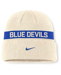 Nike Men's Natural Duke Blue Devils Peak Primetime Utility Cuffed Knit Hat