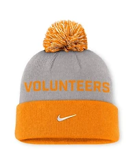 Nike Men's Gray/Tennessee Orange Tennessee Volunteers Primetime Peak Cuffed Pom with Knit Hat