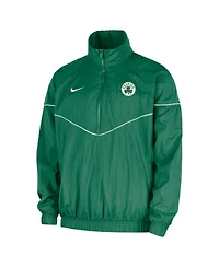 Nike Men's Kelly Green Boston Celtics Courtside Windrunner Woven Half-Zip Jacket