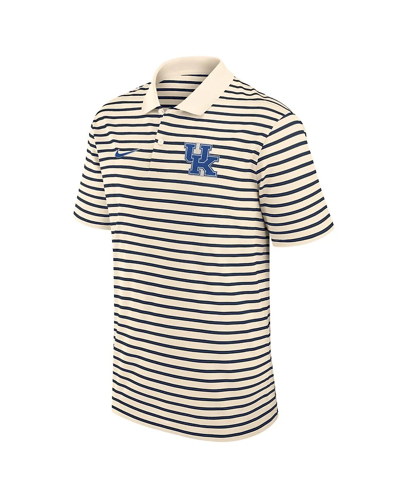 Nike Men's Cream Kentucky Wildcats Solid Foundation Striped Performance Polo Shirt