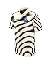 Nike Men's Cream Kentucky Wildcats Solid Foundation Striped Performance Polo Shirt
