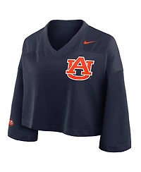 Nike Women's Navy Auburn Tigers Cropped Mesh Fashion Jersey