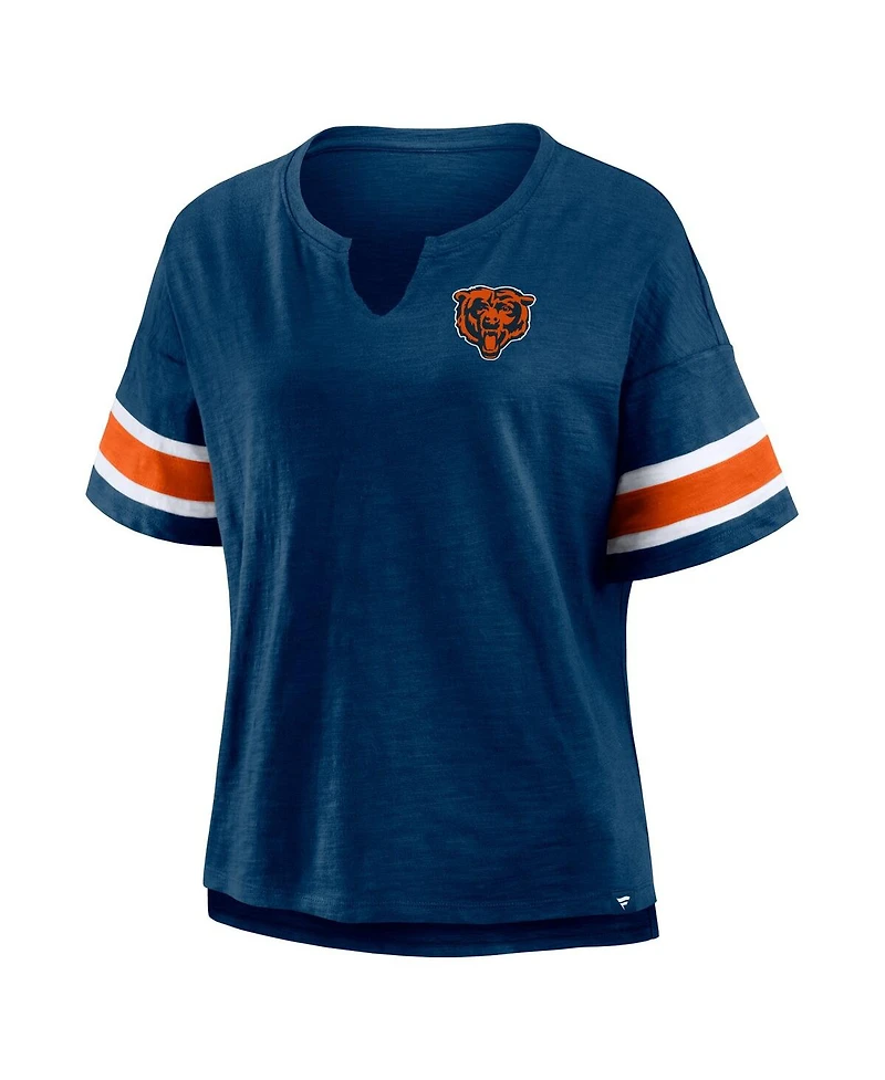 Fanatics Women's Navy Chicago Bears Redzone Curl Route T-Shirt