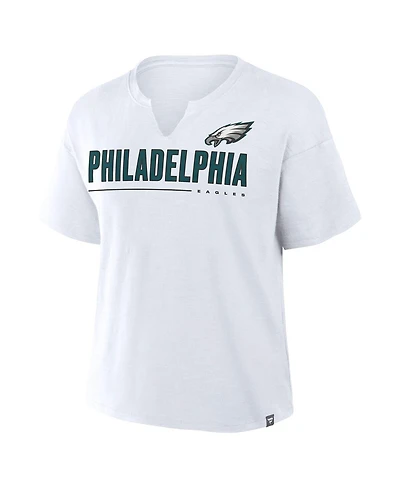 Fanatics Women's White Philadelphia Eagles Redzone Slub Boxy T-Shirt