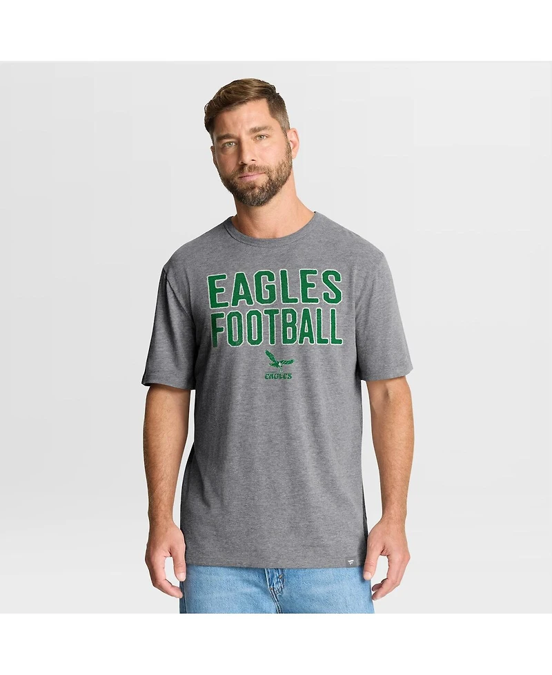 Fanatics Men's Heather Gray Philadelphia Eagles First Down Tribute Tri-Blend T-Shirt