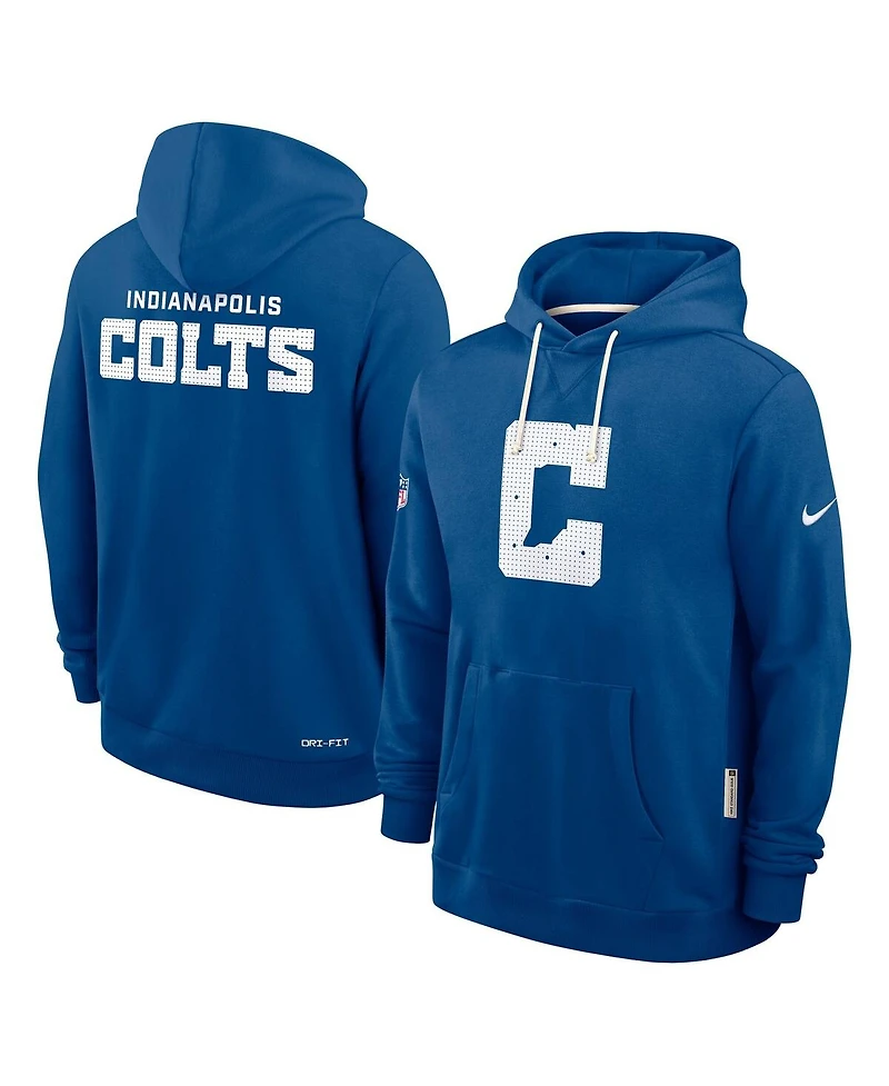Nike Men's Royal Indianapolis Colts Sideline Standard Issue Initial Home Dri-fit Hoodie