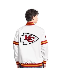 Starter Men's White Kansas City Chiefs Scout Full-Snap Varsity Jacket