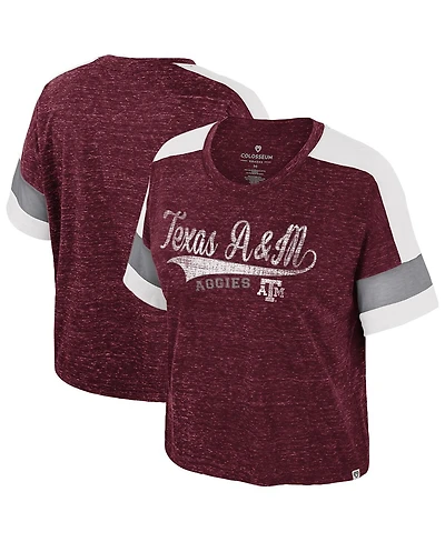 Colosseum Women's Maroon Texas A&M Aggies Color Block Scoop Neck T-Shirt