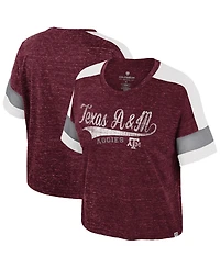 Colosseum Women's Maroon Texas A&M Aggies Color Block Scoop Neck T-Shirt