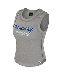 Colosseum Women's Heather Gray Kentucky Wildcats Beach You Ribbed Tri-Blend Tank Top