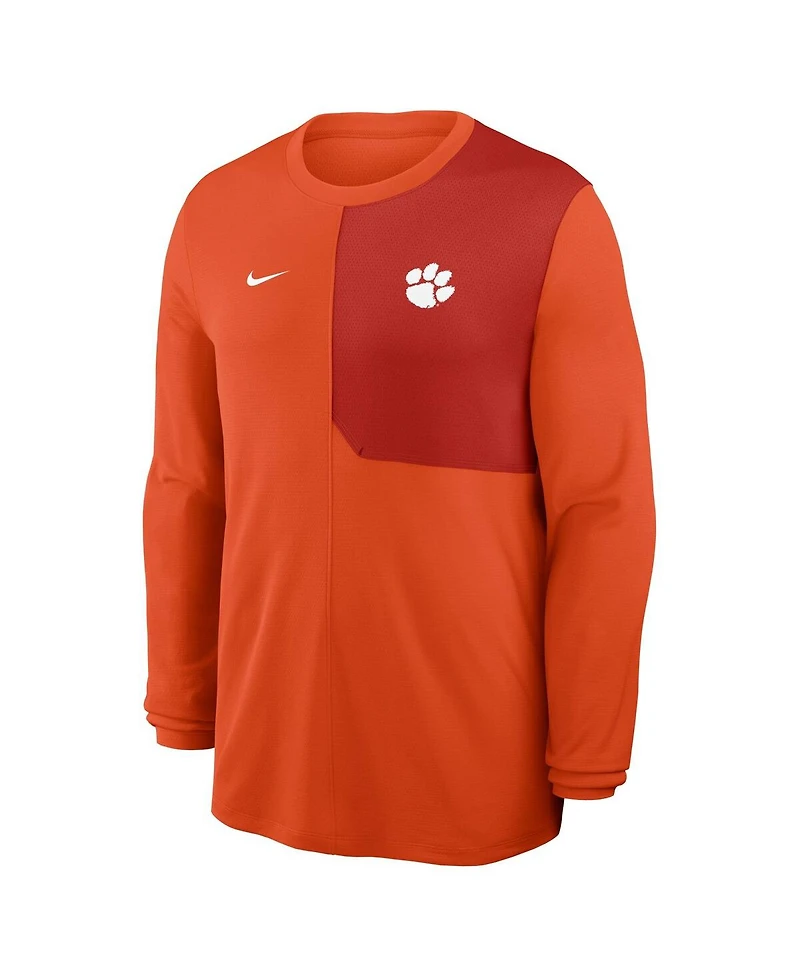 Nike Men's Orange Clemson Tigers 2025 Sideline Coach Uv Performance Long Sleeve T-Shirt
