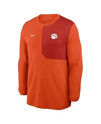 Nike Men's Orange Clemson Tigers 2025 Sideline Coach Uv Performance Long Sleeve T-Shirt