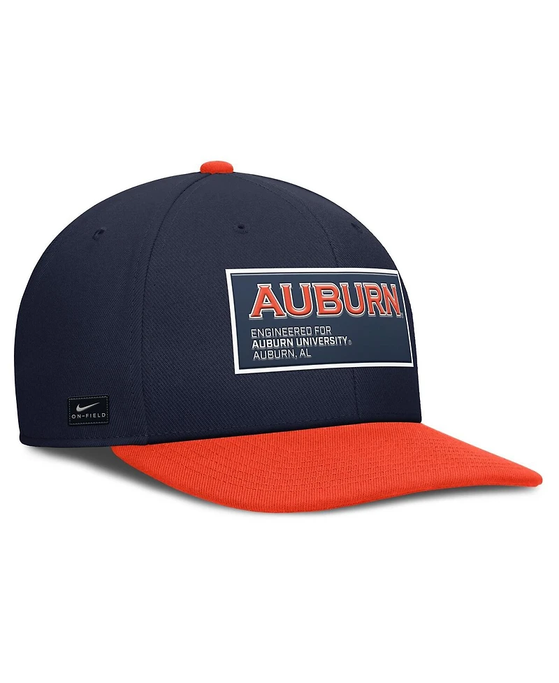 Nike Men's Navy/Orange Auburn Tigers 2025 On-Field Patch Pro Dri-fit Snapback Hat