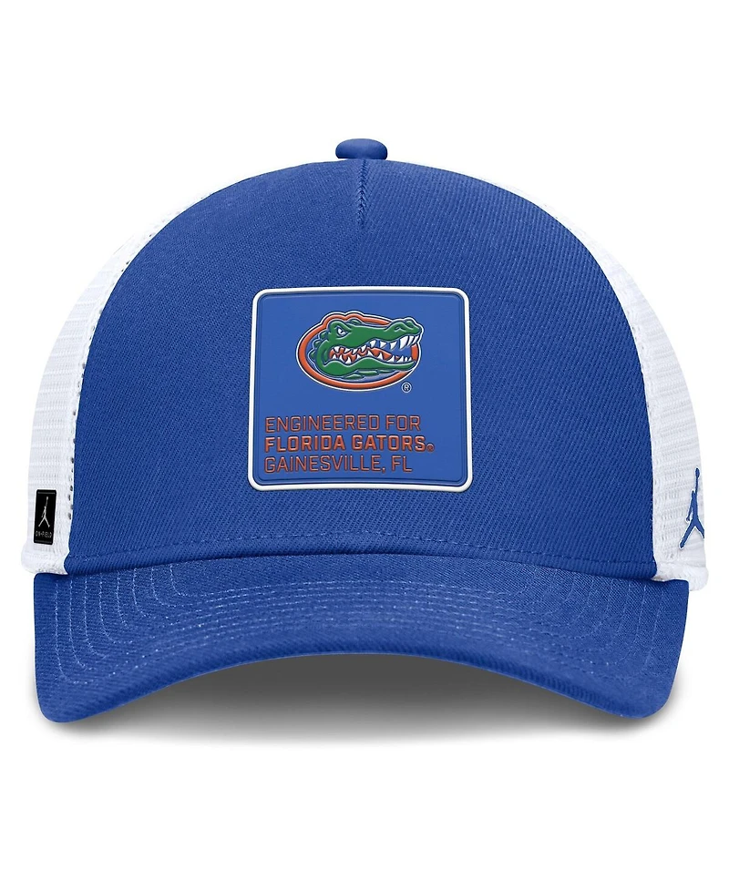 Jordan Men's Royal/White Florida Gators 2025 On-Field Rise Engineered Trucker Adjustable Hat