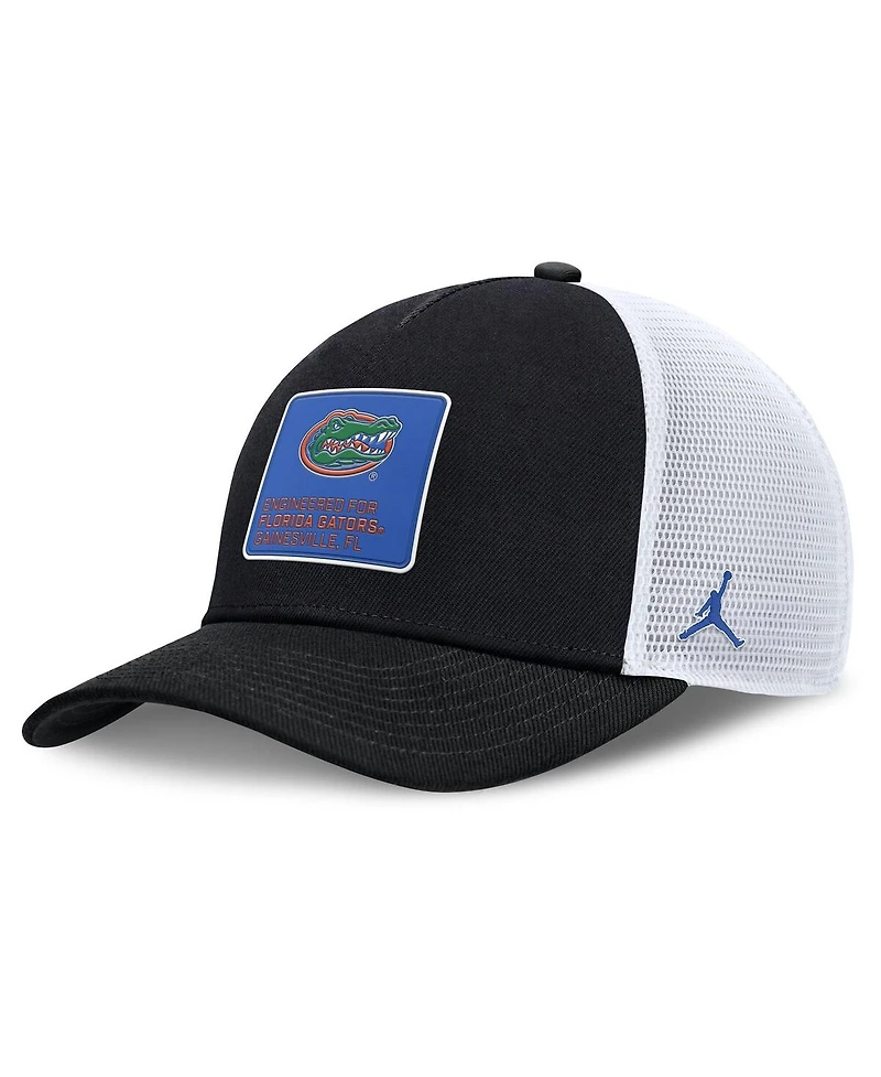 Jordan Men's Black/White Florida Gators 2025 On-Field Rise Engineered Trucker Adjustable Hat