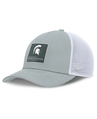 Nike Men's Silver/White Michigan State Spartans 2025 On-Field Rise Engineered Trucker Adjustable Hat
