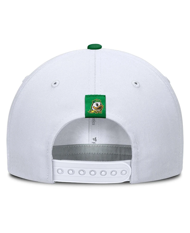Fanatics Men's White/Green Oregon Ducks Admiral Adjustable Hat