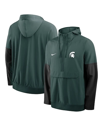 Nike Men's Green Michigan State Spartans Anorak Half-Zip Hoodie Jacket
