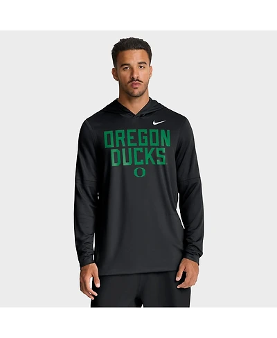 Nike Men's Oregon Ducks 2025 Sideline Performance Long Sleeve Hoodie T-Shirt