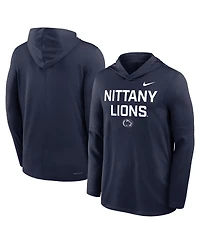 Nike Men's Navy Penn State Nittany Lions 2025 Sideline Performance Long Sleeve Hoodie T-Shirt