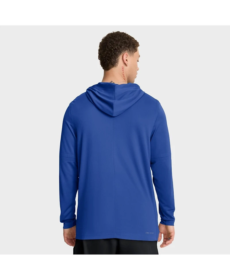 Nike Men's Royal Kentucky Wildcats 2025 Sideline Performance Long Sleeve Hoodie T-Shirt