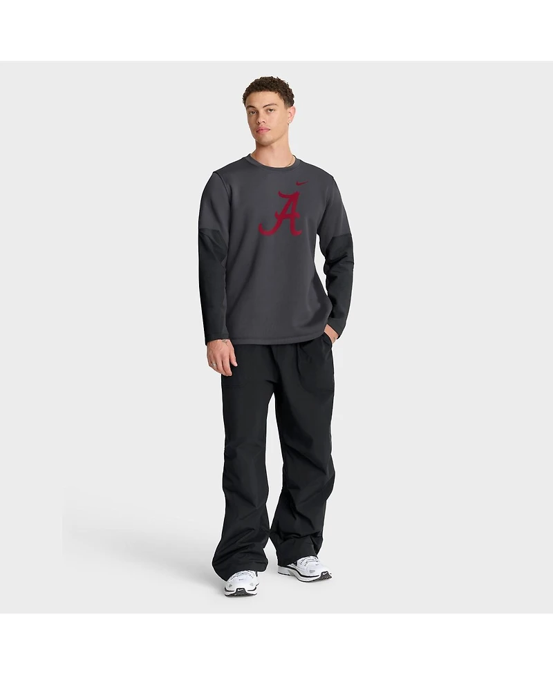 Nike Men's Anthracite Alabama Crimson Tide 2025 Sideline Coach Performance Long Sleeve T-Shirt