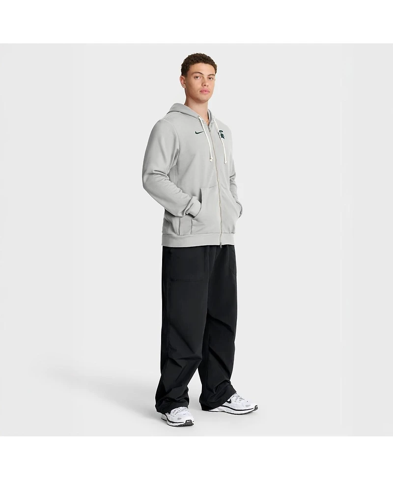 Nike Men's Gray Michigan State Spartans 2025 Sideline Standard Issue Dri-fit Full-Zip Hoodie