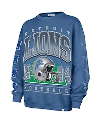 '47 Brand Women's Blue Detroit Lions Go Big Oversized Pullover Sweatshirt