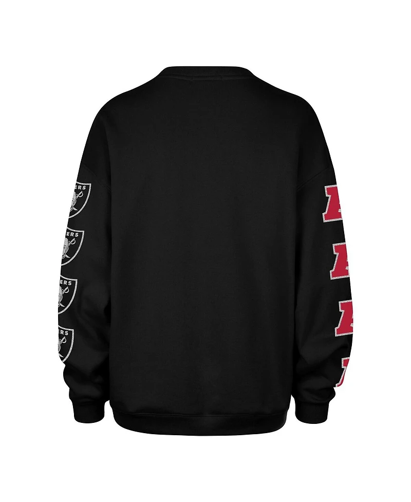 '47 Brand Women's Black Las Vegas Raiders Go Big Oversized Pullover Sweatshirt