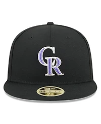 New Era Men's Black Colorado Rockies Baseball Hall of Fame 59FIFTY Fitted Hat