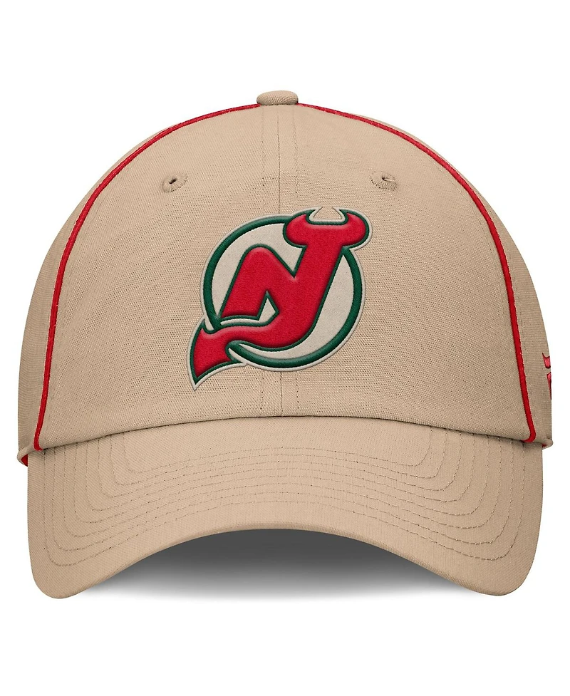 Fanatics Men's Cream New Jersey Devils Heritage Setoff Adjustable Hat